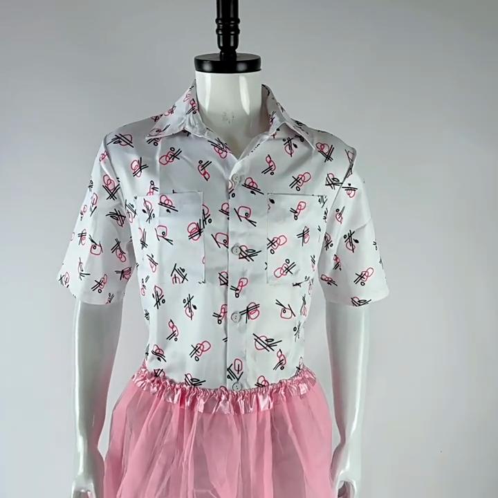 Set Costume Ace Ventura Detective degli Animali con Miscela di Poliestere per Halloween Cosplay