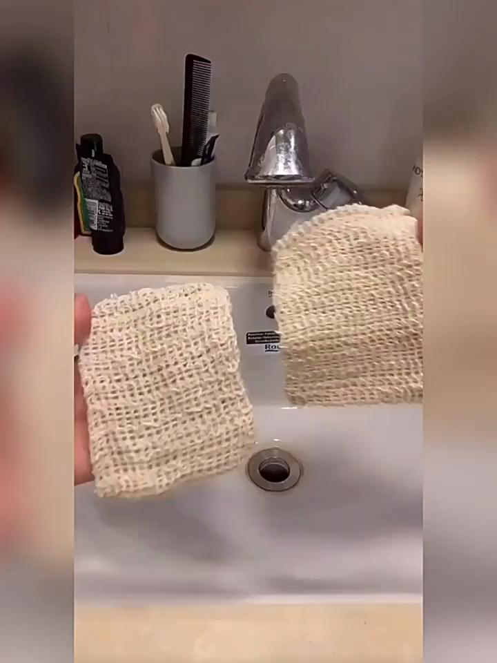 1-10 Stück Duschbad Sisal Seifenbeutel Natürlicher Sisal Seifenbeutel Peeling Seifensparer Beutelhalter für Bad & Dusche Seifenaufschäumende Netzbeutel