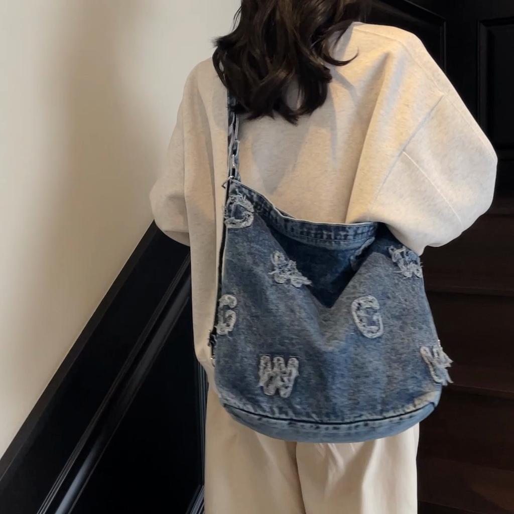 Denim Multifunctional Backpack Women's Large Capacity Tote Bag Shoulder Bag