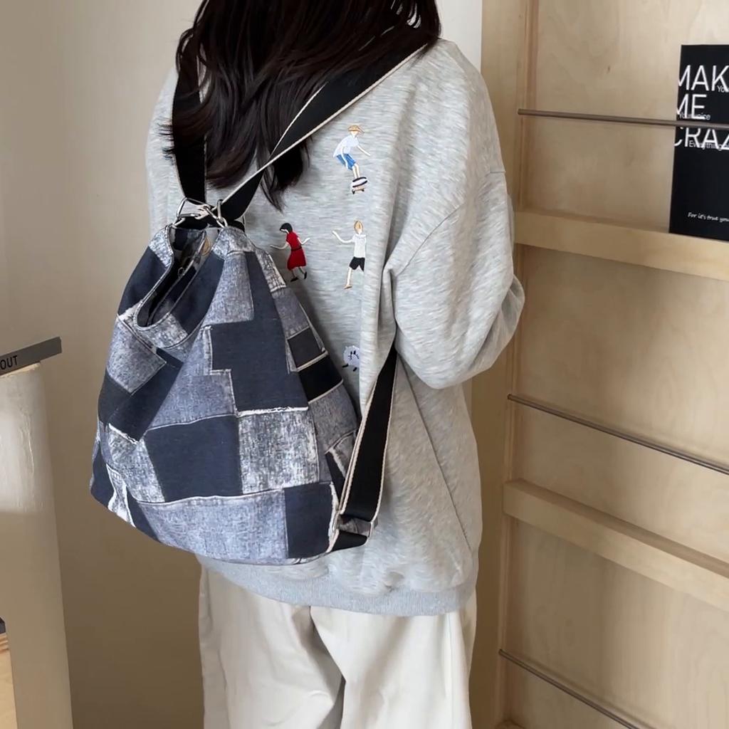 Women's Light Check Bag Large Capacity Shoulder Hand Crossbody Bag