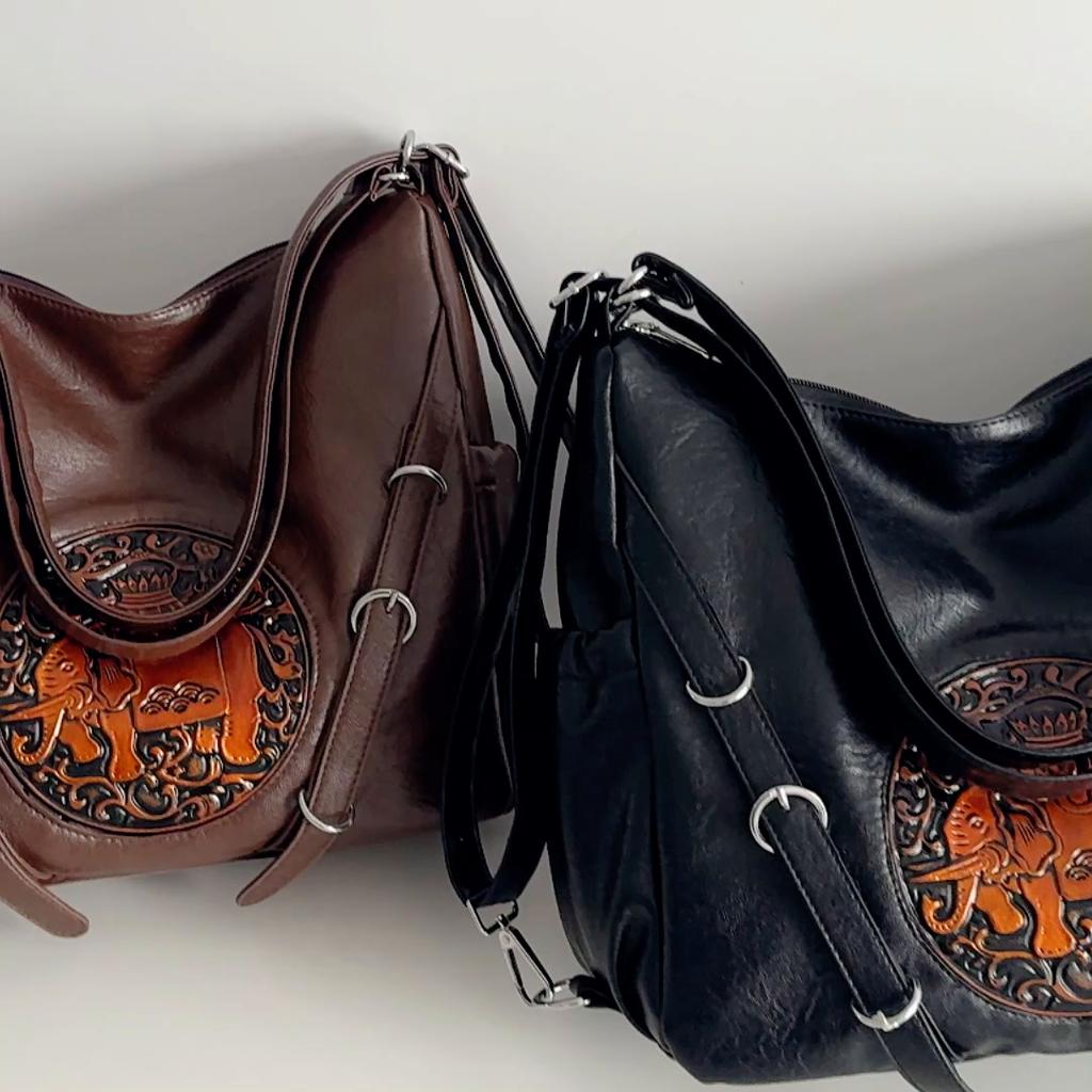 Handbag Women's Retro Underarm Bag Backpack Multi-Functional Shoulder Bag Three-Purpose Bag