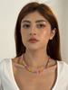 Cross Border Summer Fresh Colorful Bead Necklace for Women's Seaside Vacation Fashion Dopamine Transparent Bead Matching Necklace