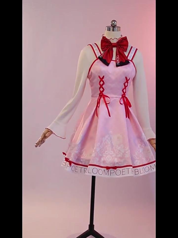 Nikki Cosplay Anime Infinity Nikki Sweet Pink Lolita Dress Uniform Set Halloween Party Outfit for Women Girls Skirt