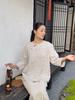 Johnature Women Chinese Style T-Shirts O-Neck Seven Sleeve Spring Loose Polka Dot Women Casual T-Shirts