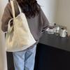 Solid Color Corduroy Bag Women's Large Capacity Shoulder Crossbody Bag Commuter Tote Bag