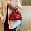 Pu Boston Bag For Women Small Crossbody Street Style With Zipper Closure