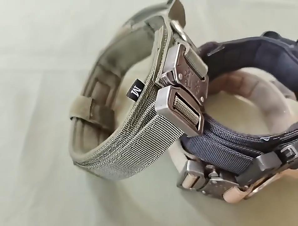 Tactical Dog Collar Training Set Heavy Duty Outdoor AntiPull Leash Metal Buckle Collar Reflective Stitching for Medium Large Dog