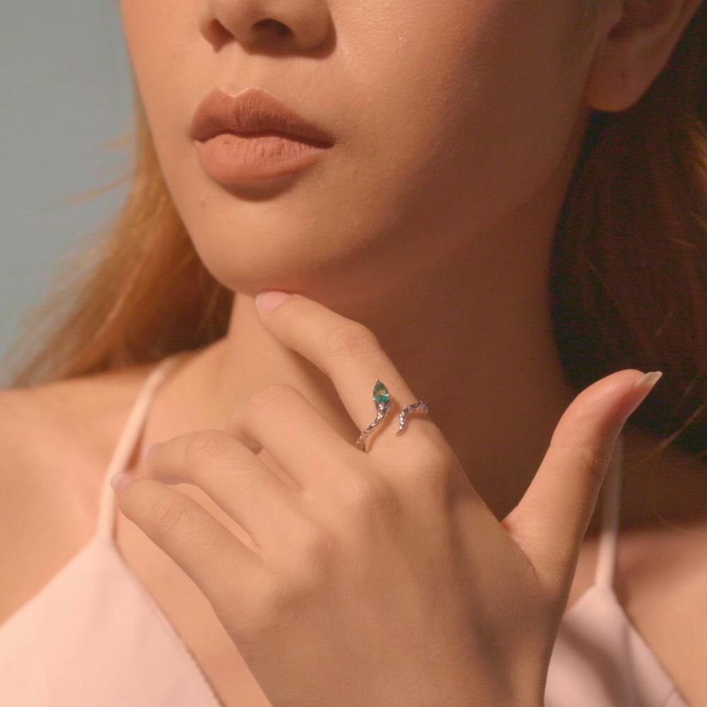 BAMOER 925 Sterling Silver Coiled Snake Ring Unique Design Ring With Formal Attire For Women Fine Jewelry Party