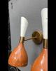 Handmade Brass Double Cone Sconce: Modern Chocolate & White Wall Light