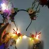 Christmas Luminous Reindeer Antler Headband Glowing Hair Hoop Xmas Party Prop Navidad New Year Gift Hair Accessories Decor