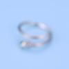 Bamoer 925 Sterling Silver Green Zircon Retro Textures Snake Ring Women Adjustable Statement Rings
