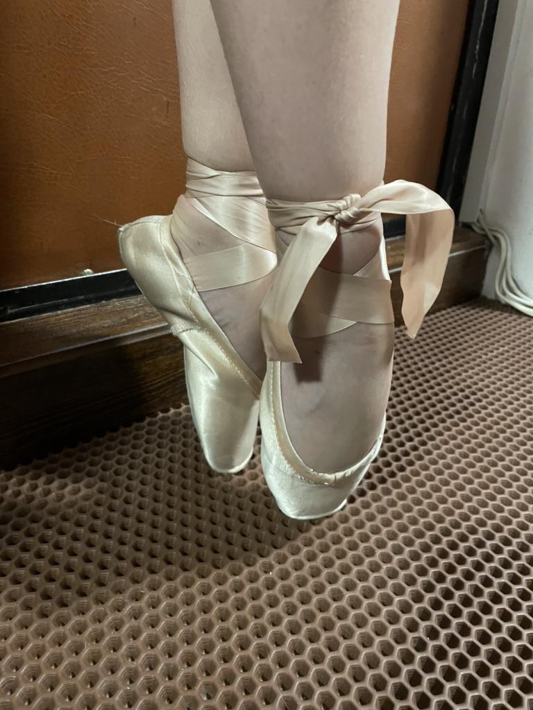 Chaussures De Pointe Ballet Professionnelles Avec Ruban Et Coussinets Silicone