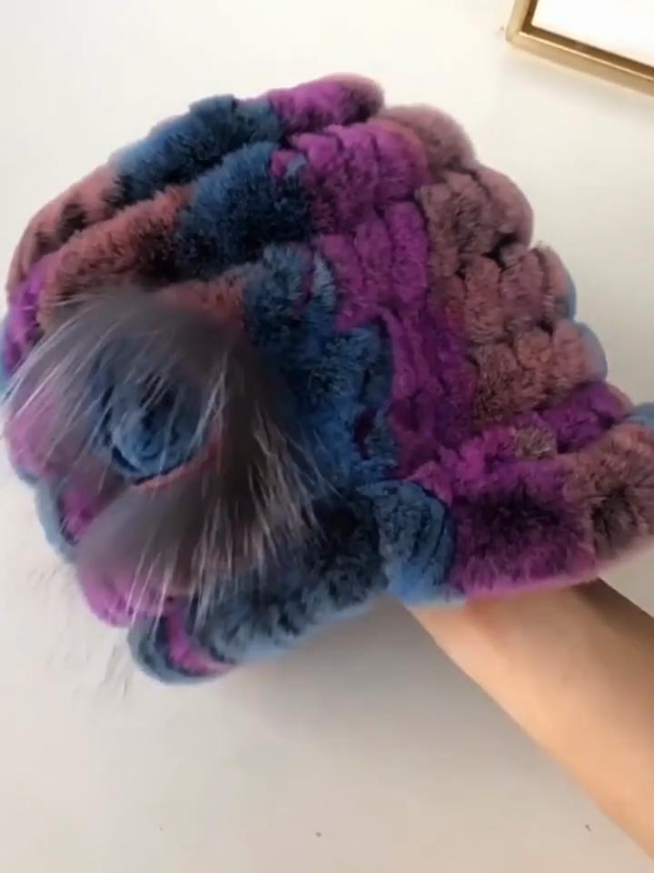 Real Fur Hat, Rabbit Fur, Warm Fur, Multi-color Warm and Comfortable Hat