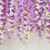 12Pcs Wisteria Flowers Artificial Wedding Simulated Green Plants Eucalyptus Orchid Grass Artificial Flower for Decoration Wedding