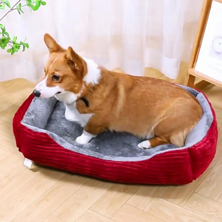 Cat Bed Dog Beds Pet Kennel Square Plush Calming Bed Cushions for Medium Small Dog Pet Supplies Accessories