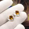 Citrin Edelstein Ohrringe 925 Sterling Silber Handgefertigter Schmuck Weihnachtsgeschenk EE-159-7
