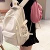 Solid Color Student Schoolbag Women's Large Capacity Backpack