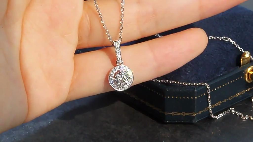 6.5mm 925 Sterling Silver Moissanite Pendant Necklace Ideal Gift For Proposal Engagement Anniversary
