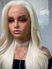 13*4 Styles Lace Front Wigs Synthetic Hair Long Water Wavy Middle Part White Hair Wig Daily Party for Women Natural Use