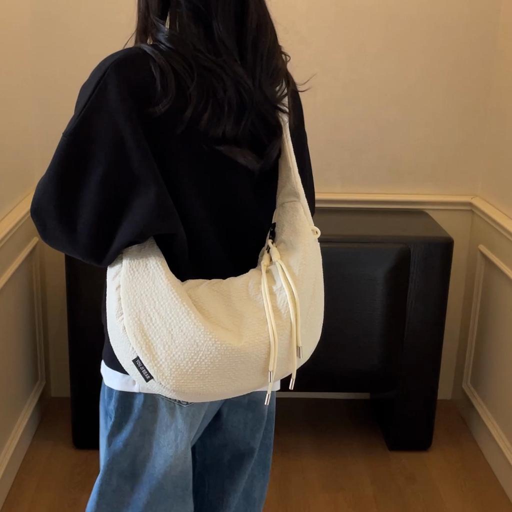 Effen Kleur Schoudertas Dames Lichtgewicht Grote Capaciteit Crossbody Tas