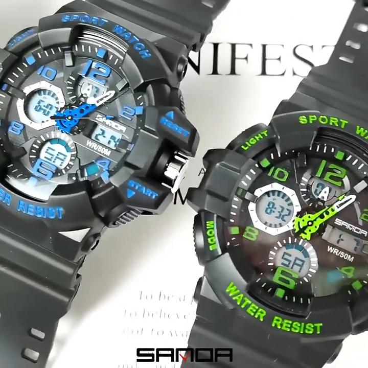 Sanda Watch Youth Multifunctional Men's Waterproof Night Light Outdoor Sports Versatile Electronic Watch