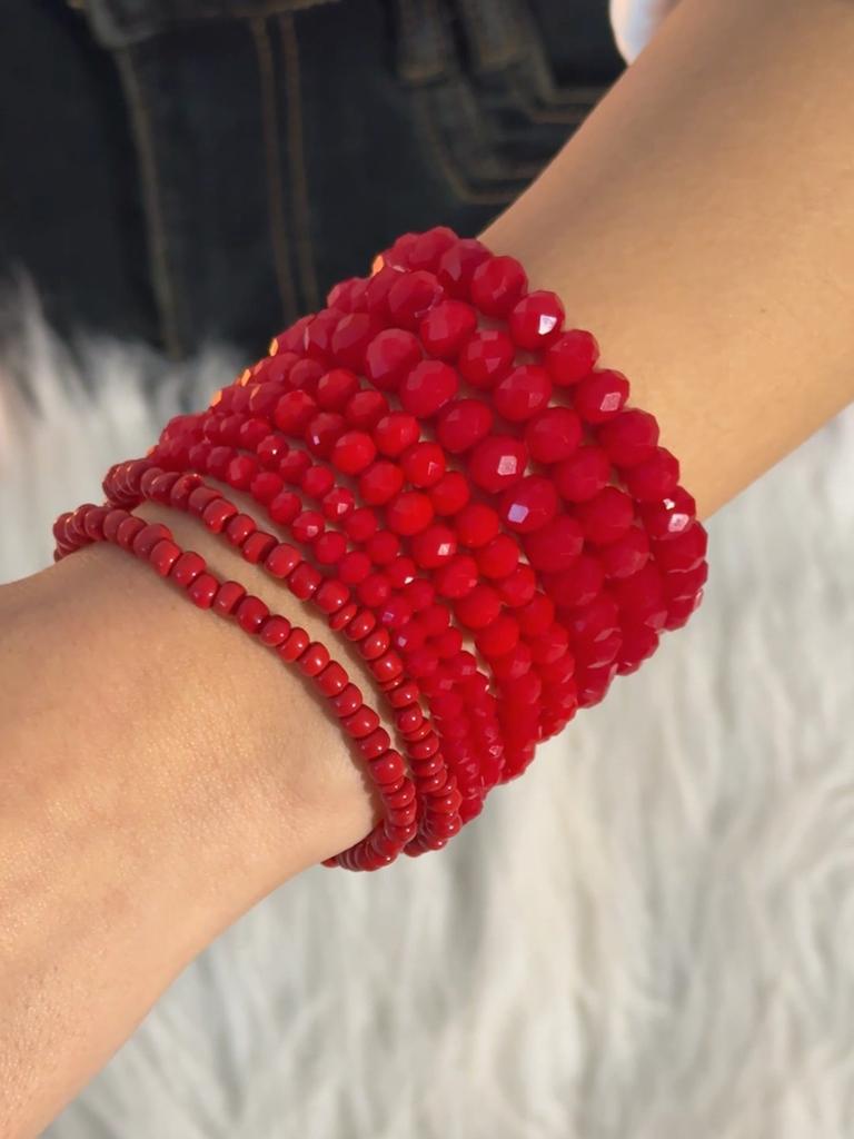 Spring/Summer New Collection Multi-Layer Beads Bracelet Set for Women Jewelry Trendy Versatile Cut Surface Beads Bracelet