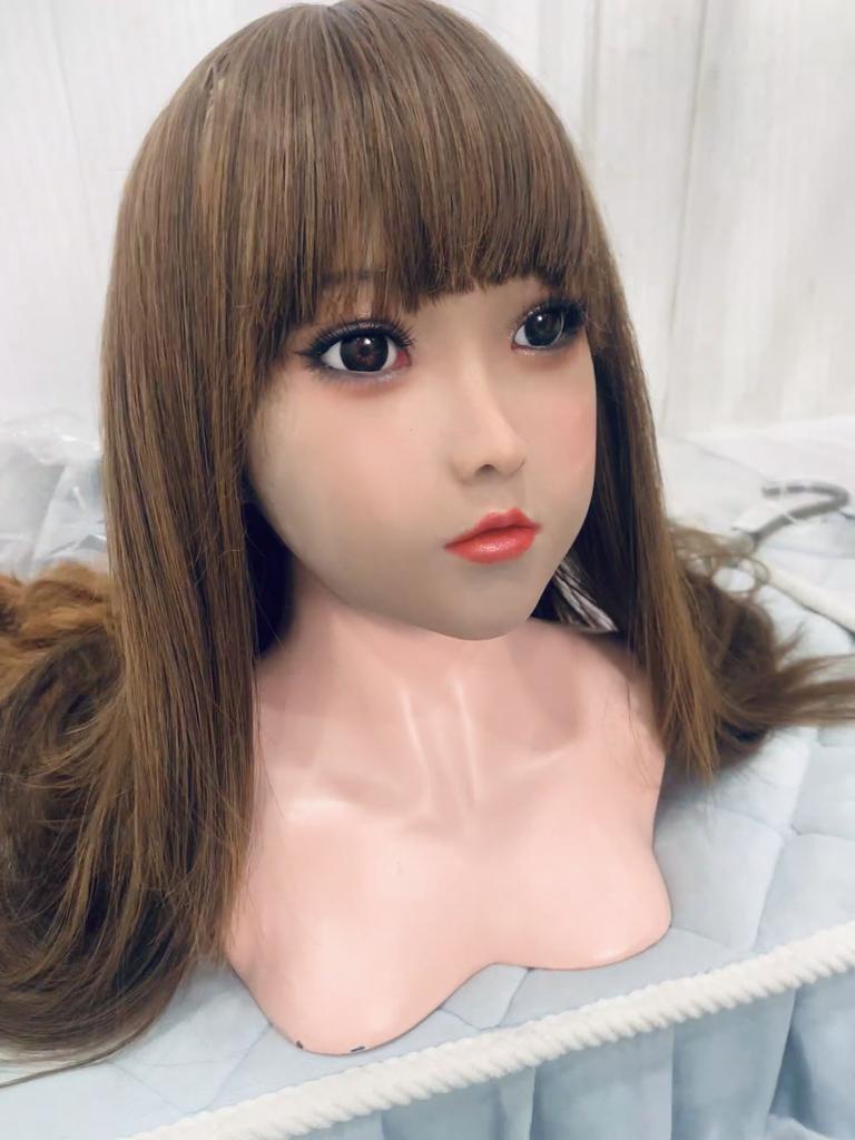 Men's Sex Doll Head TPE Soft Skin Feel Tan Oral Sex Exquisite Makeup With Mouth Masturbation Cup Erotic Adult Sex Toy