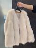Autumn and Winter Environmentally Friendly Fur Fur Coat Women's Medium and Long Thickened Warm Light Luxury Fox Fur Coat