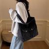 Fashionable Womens Tote Bag In Denim Fabric With Double Shoulder Straps For Commuting