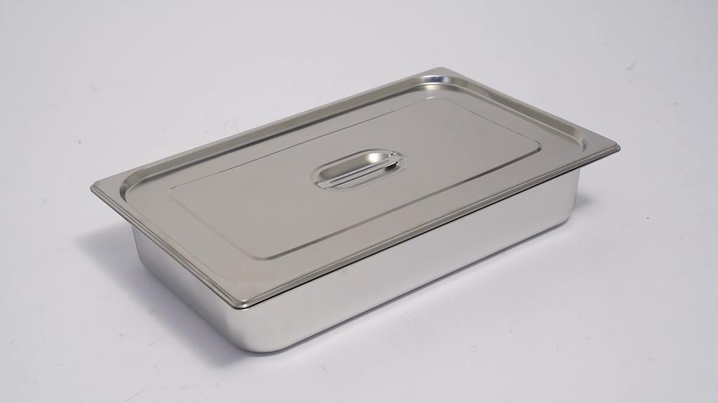 4-Pack 201 Stainless Steel Steam Table Pans with Lids, 2.38 Gal Food Pans 21 Inch Hotel Pan for Catering, Buffet, Restaurant & Home Kitchen