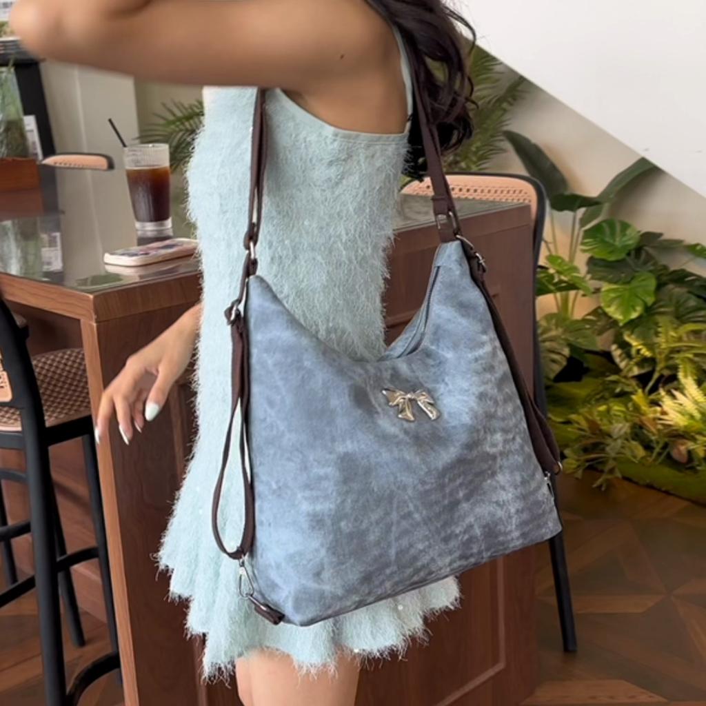Multifunctional Large Capacity Tote Bag Women Soft Leather Shoulder Bag Commuter Underarm Bag