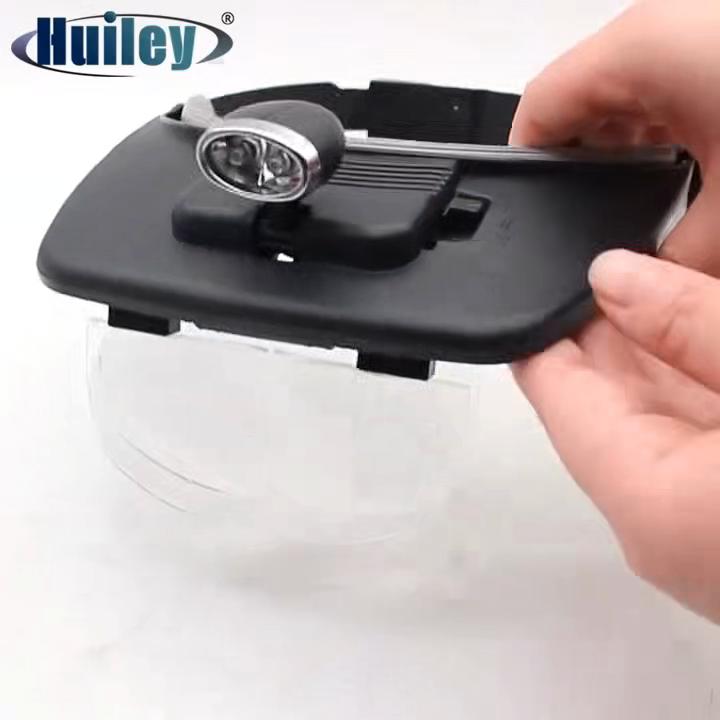 Forstørrelsesglass, hodeforstørrelsesglass med 2 LED-lys og avtakbare linser 1,2X, 1,8X, 2,5X,3,5X