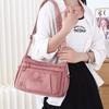 Leichte Nylon-Crossbody-Tasche mit mehreren Reißverschlussfächern, verstellbarer breiter Riemen, lässige Umhängetasche für Damen für den täglichen Gebrauch