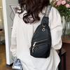 PU Chest Bag Women's Waist Bag Solid Color Shoulder Crossbody Bag Outdoor Sports Bag
