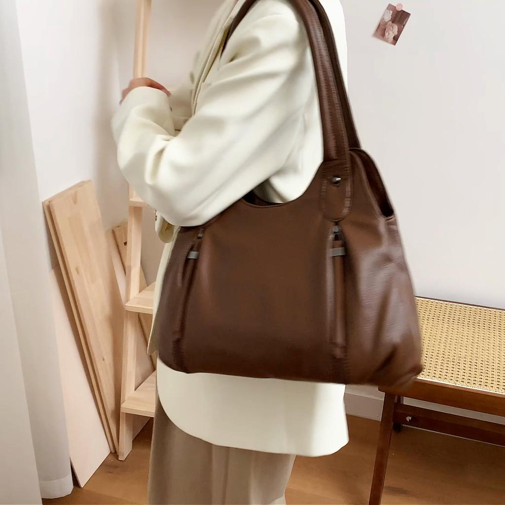 Women's Bag Large Capacity Portable Tote Bag Commuter PU Shoulder Crossbody Bag