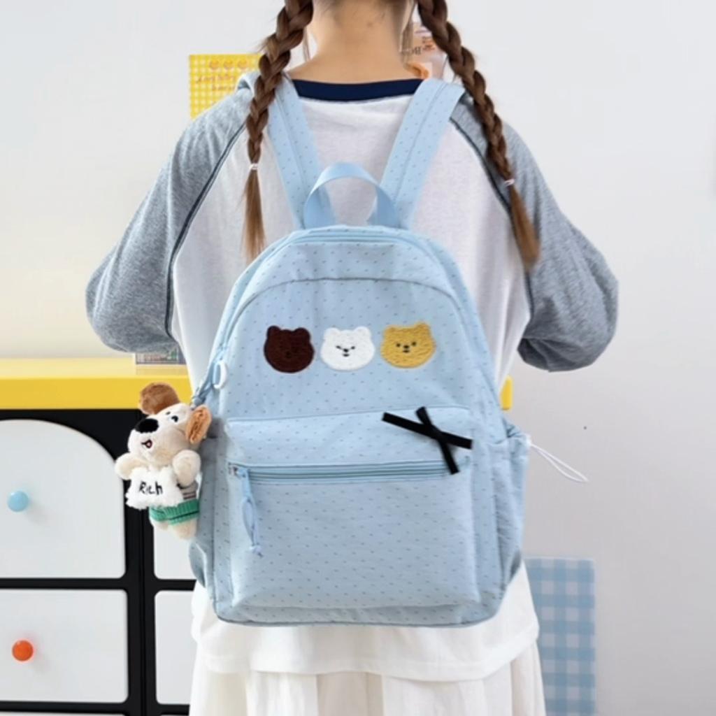 Bear Pattern Large Capacity Student Schoolbag Women's Backpack