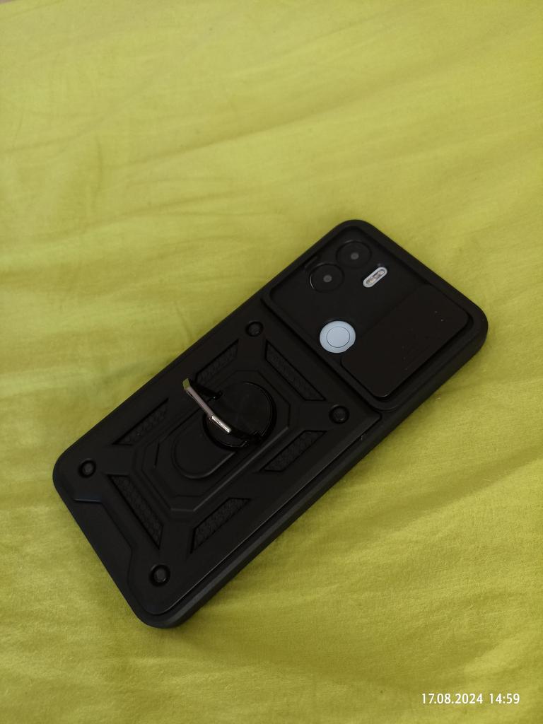 SEAHAI Cover Per Xiaomi Redmi A1/A2/A1+/A2+ - Scorrevole Protezione Fotocamera, Antiurto Militare Con Anello Supporto, Rosso