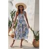 GMXIA New Floral Print Suspender Dress Summer Dress Casual Vacation Travel Dress
