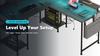 Tbfit L-Shaped Reversible Computer Desk with Power Outlet, LED Strip, and Monitor Stand – Gaming Desk