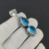 Amazing Swiss Blue Topaz Gemstone Silver Pendant In 925 Sterling Silver - Handmade Pear Design, Everyday Wear Jewelry Birthday Gift