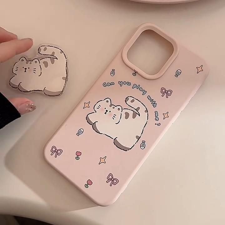 Fat Cat Cat Stand iPhone 16 15 14promax Case Compatible and Fits iPhone 15 14 13 12 Promax