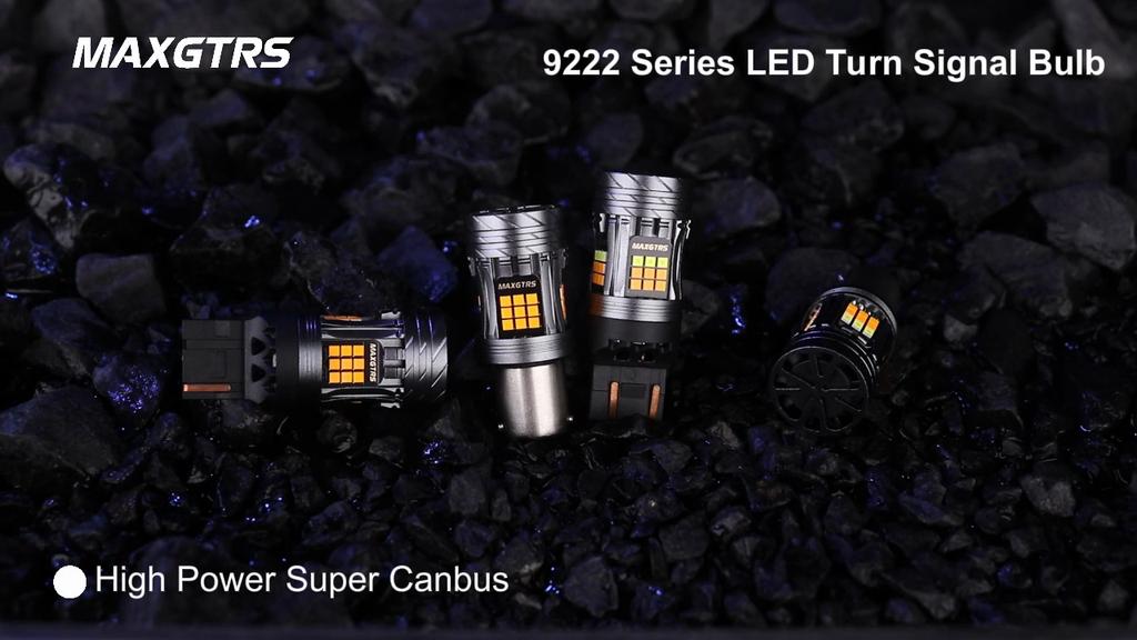 MAXGTRS 2x T20 7443 W21/5W Canbus 3157 LED Double Switchback Amber Dual Color Turn Signal Light T25 P27/7W Bulb 12V