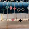 13mm Titanium Steel Four-Leaf Clover Necklace For Women Without Losing Color 18k Light Luxury Jewelry Ladies Collarbone Chain