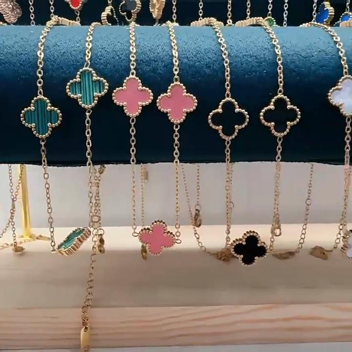 13mm Titanium Steel Four-Leaf Clover Necklace For Women Without Losing Color 18k Light Luxury Jewelry Ladies Collarbone Chain