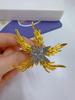 New Personalized Creative Flame Starfish Brooch Exquisite High-end Alloy Rhinestone Men's Suit Corsage Accessories Collar Pin