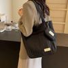 Large Capacity Tote Bag Women Commuter Handbag Solid Color Shoulder Bag