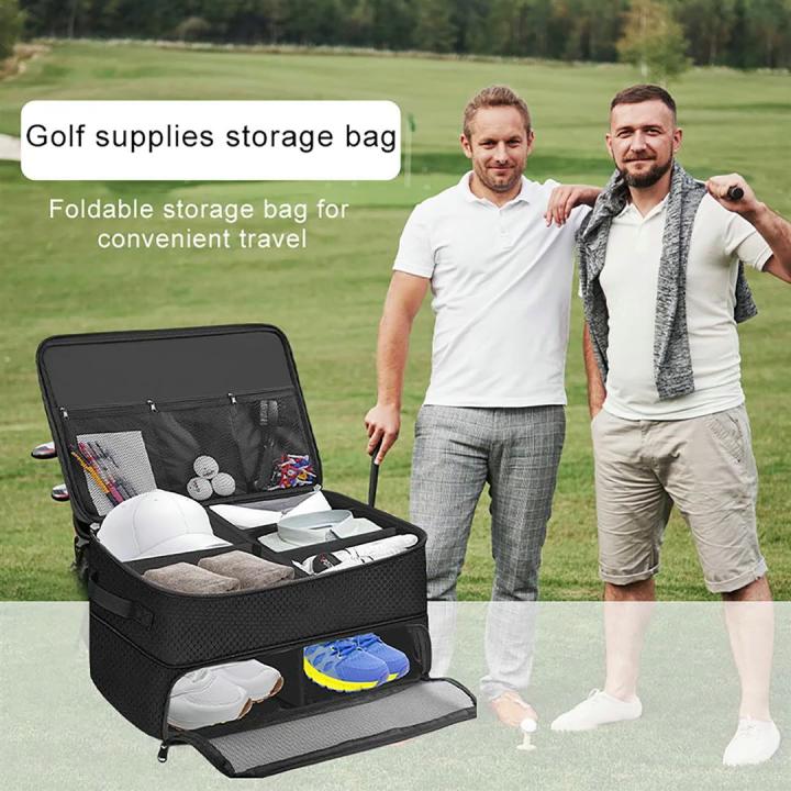 Car Golf Storage Bag Trunk Organizer with Multi-Pocket Design Large Capacity Zipper Closure Waterproof Pouch Container