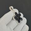 Amazing Black Spinel Gemstone Silver Pendant In 925 Sterling Silver - Handmade Flower Design, Everyday Wear Jewelry Thanksgiving Gift