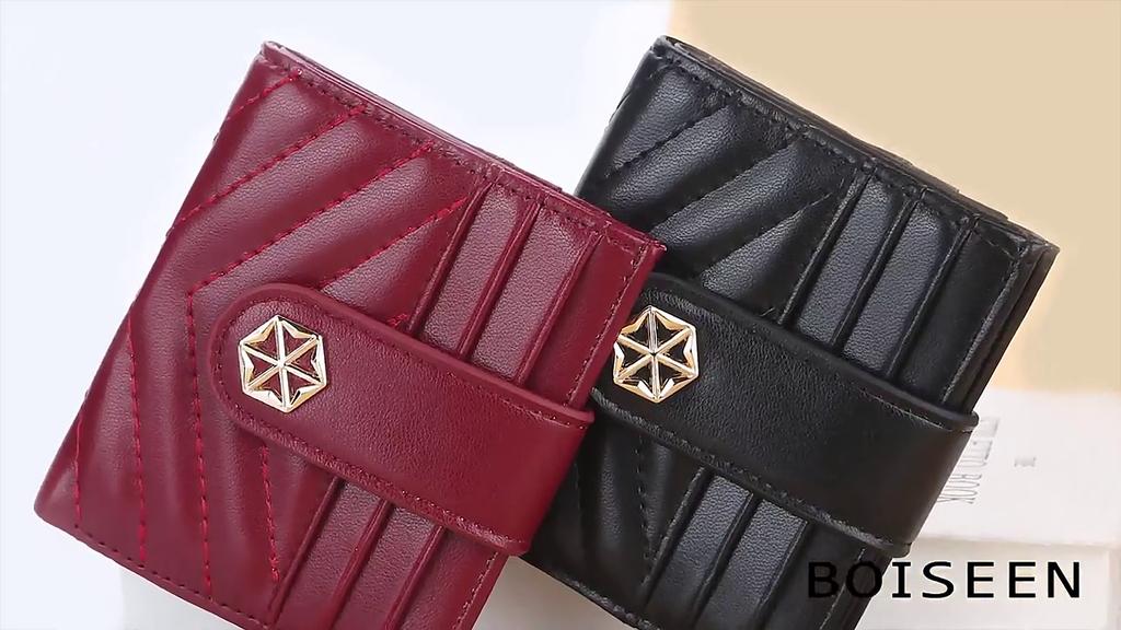 Women's Fashionn Short Purse Korean Style Snap Button Wallet Candy Color Coin Purse Multi-card Slots Billfold Pu Leather Card Holder