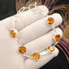 Citrine Gemstone 925 Sterling Silver Jewelry Chain Bracelet Women Accessorise RB-14-5